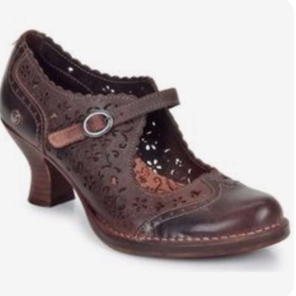 Women’s Brown Mary Jane Heels - Classic Cutout Design